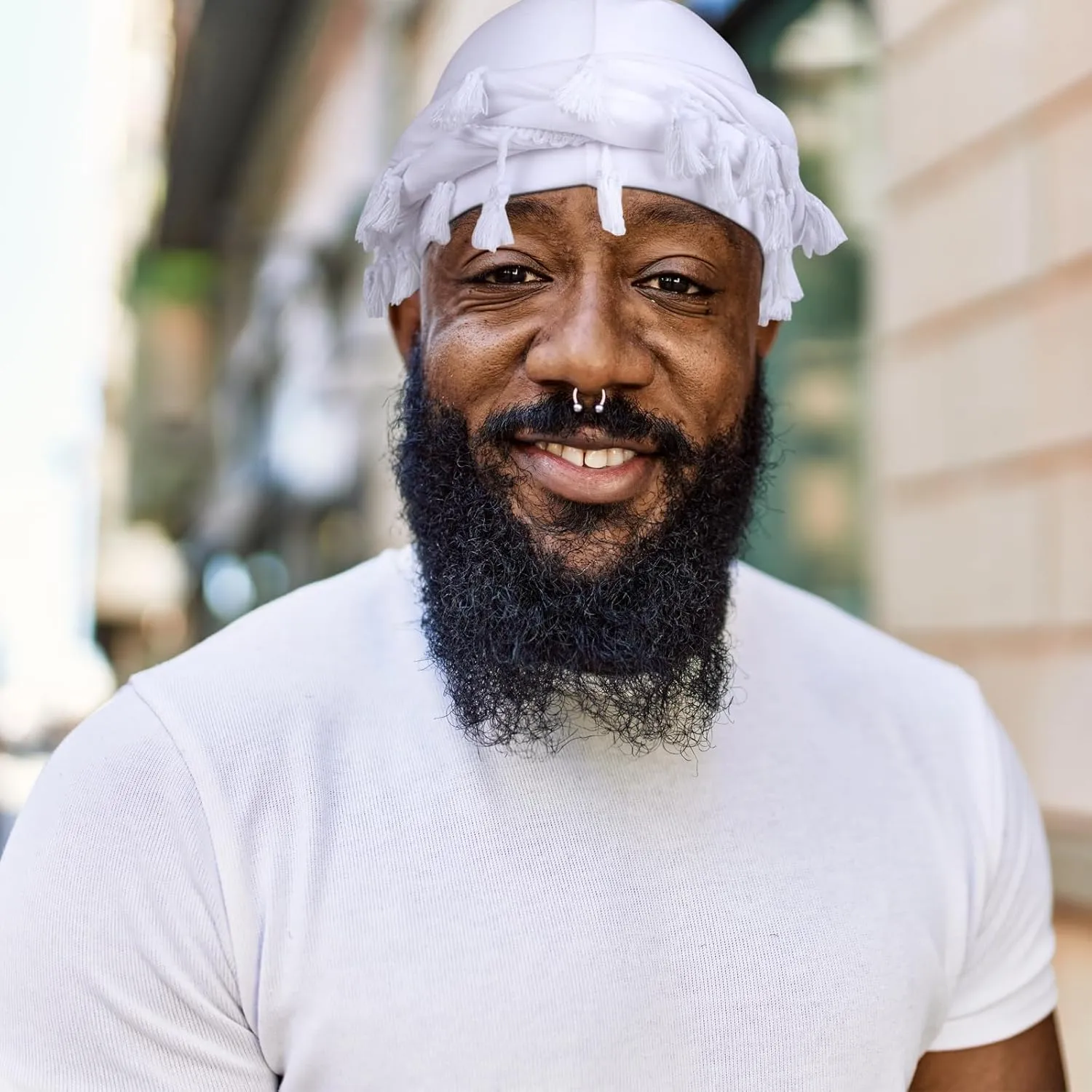2 Pcs Satin Lined Turban With Long Twist Straps, Silky Head Wraps for Men, Halo Head Scarf for Hair