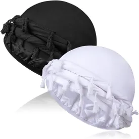 2 Pcs Satin Lined Turban With Long Twist Straps, Silky Head Wraps for Men, Halo Head Scarf for Hair