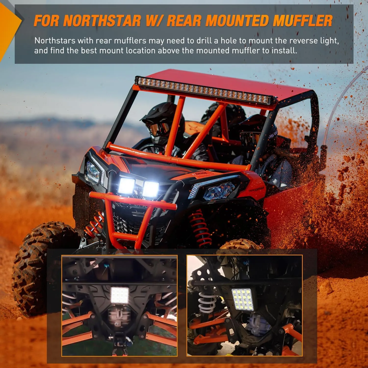 2018-2024 Polaris Ranger 1000 XP/Ranger 1000 XP Crew 4 Inch 48W Flood Square Led Work Lights