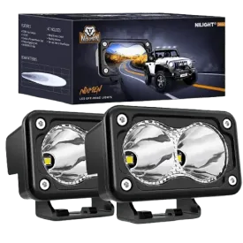 3 Inch 10W 1300LM Spot Built-in EMC LED Work Lights (Pair)