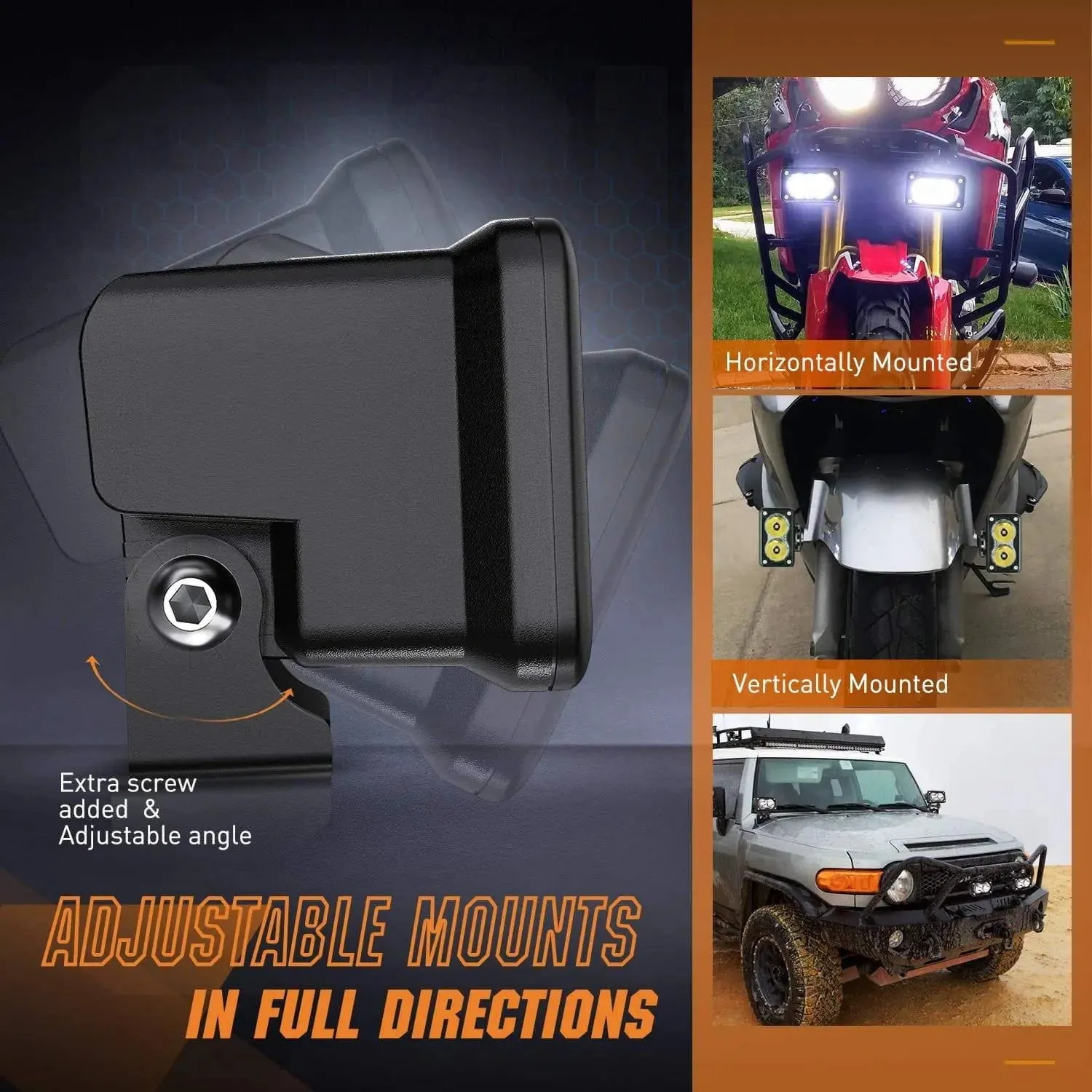 3 Inch 10W 1300LM Spot Built-in EMC LED Work Lights (Pair)