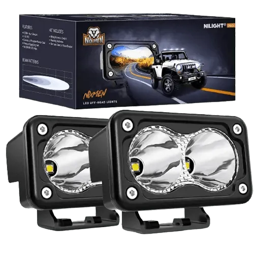3 Inch 10W 1300LM Spot Built-in EMC LED Work Lights (Pair)