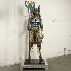 91" Anubis Recycled Metal Sculpture Anubis