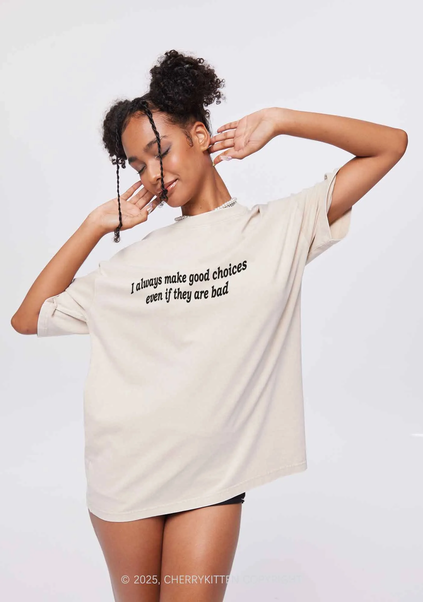 Always Make Good Choices Y2K Washed Tee Cherrykitten