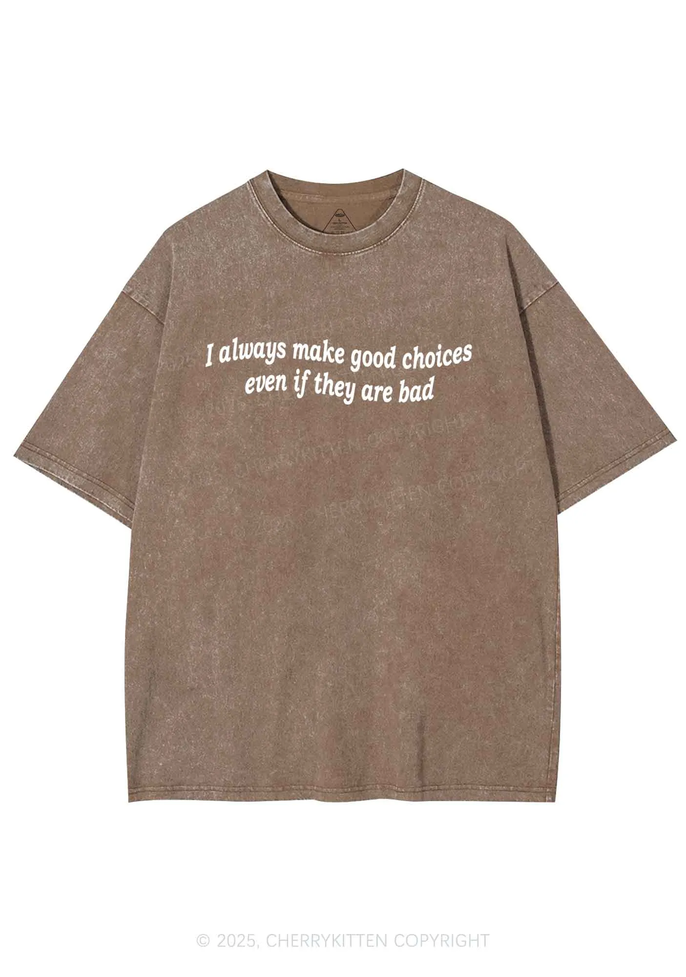 Always Make Good Choices Y2K Washed Tee Cherrykitten