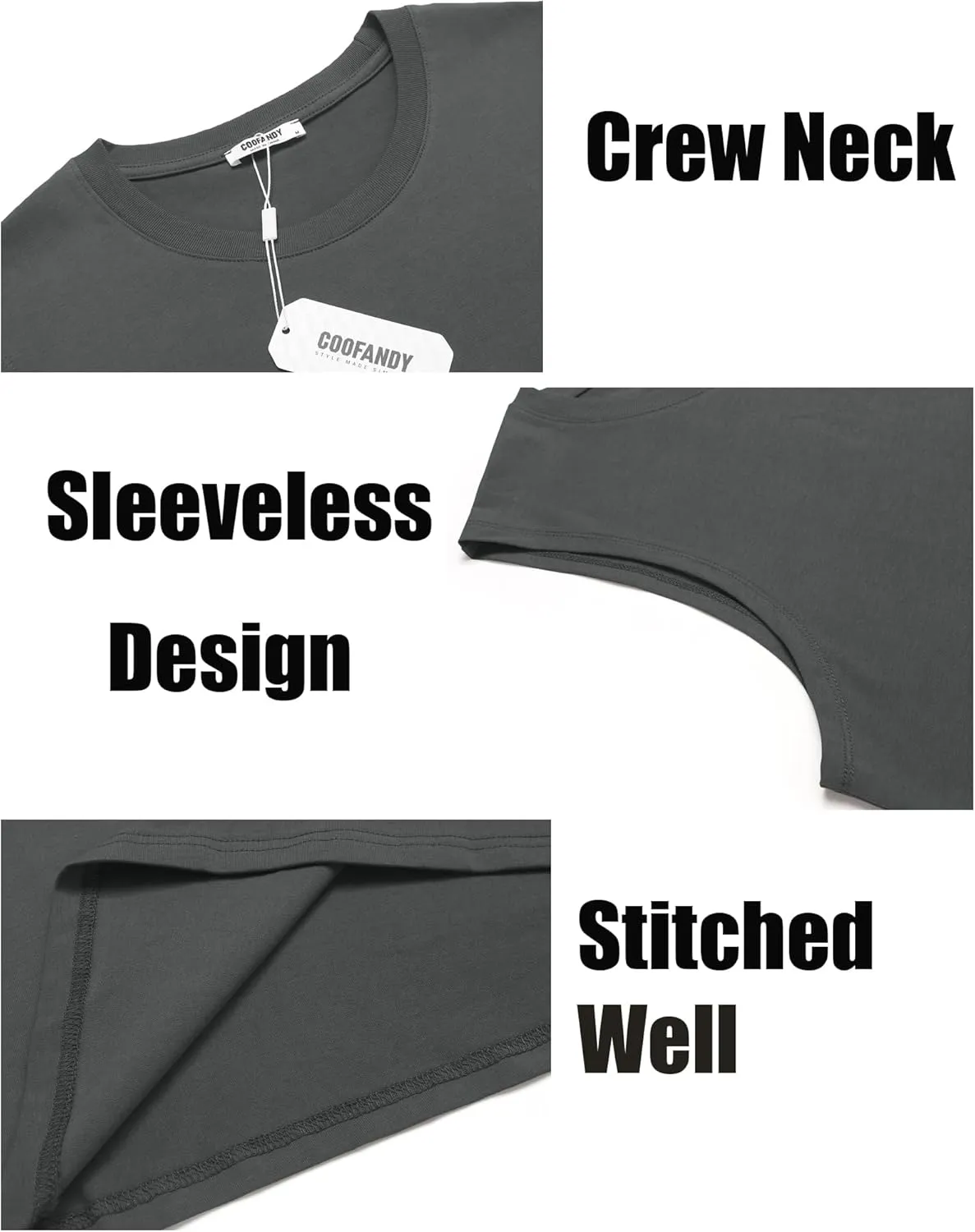 COOFANDY Men's Tank Top Cotton Workout Sleeveless Muscle T Shirts Casual Summer Tank Shirts