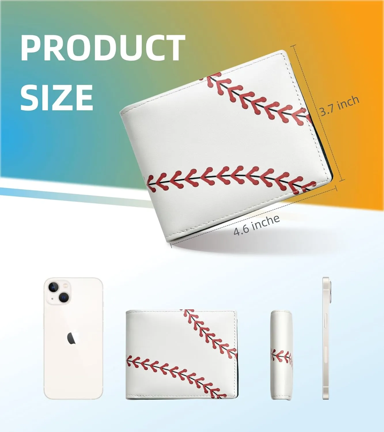Credit Card Holder Wallet Rfid Blocking Kids Boys Bifold Teen Cool Cute for Cash with ID Window Cardholder Teenage Teenager, Baseball