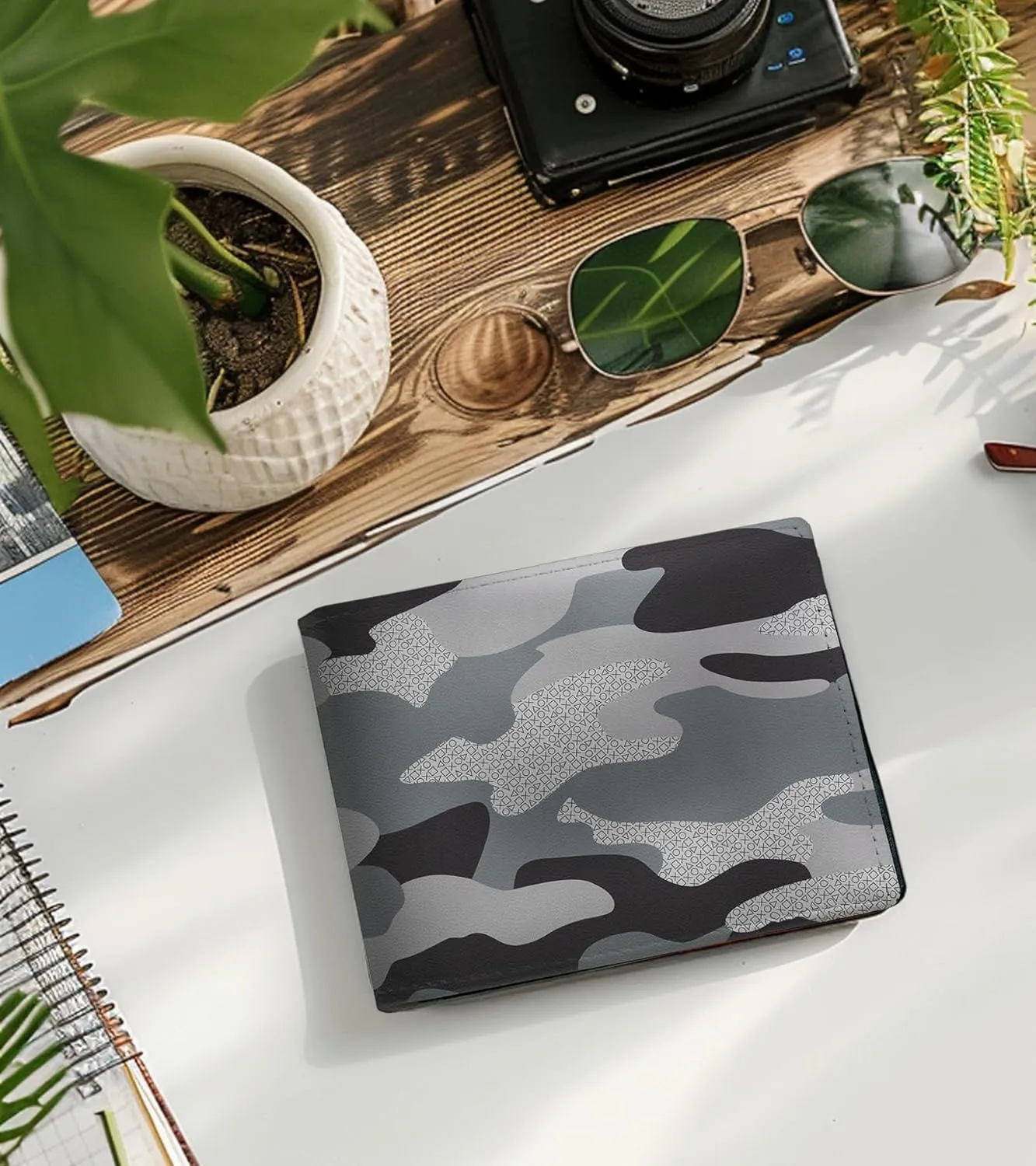 Credit Card Holder Wallet Rfid Blocking Kids Boys Bifold Teen Cool Cute for Cash with ID Window Cardholder Teenage Teenager, Black Grey