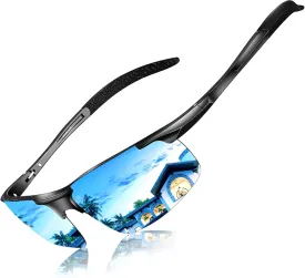 DADA-PRO Polarized Sunglasses Men Sport Driving Sun Glasses Ultralight Al-Mg Mirrored Shades UV400 Protection
