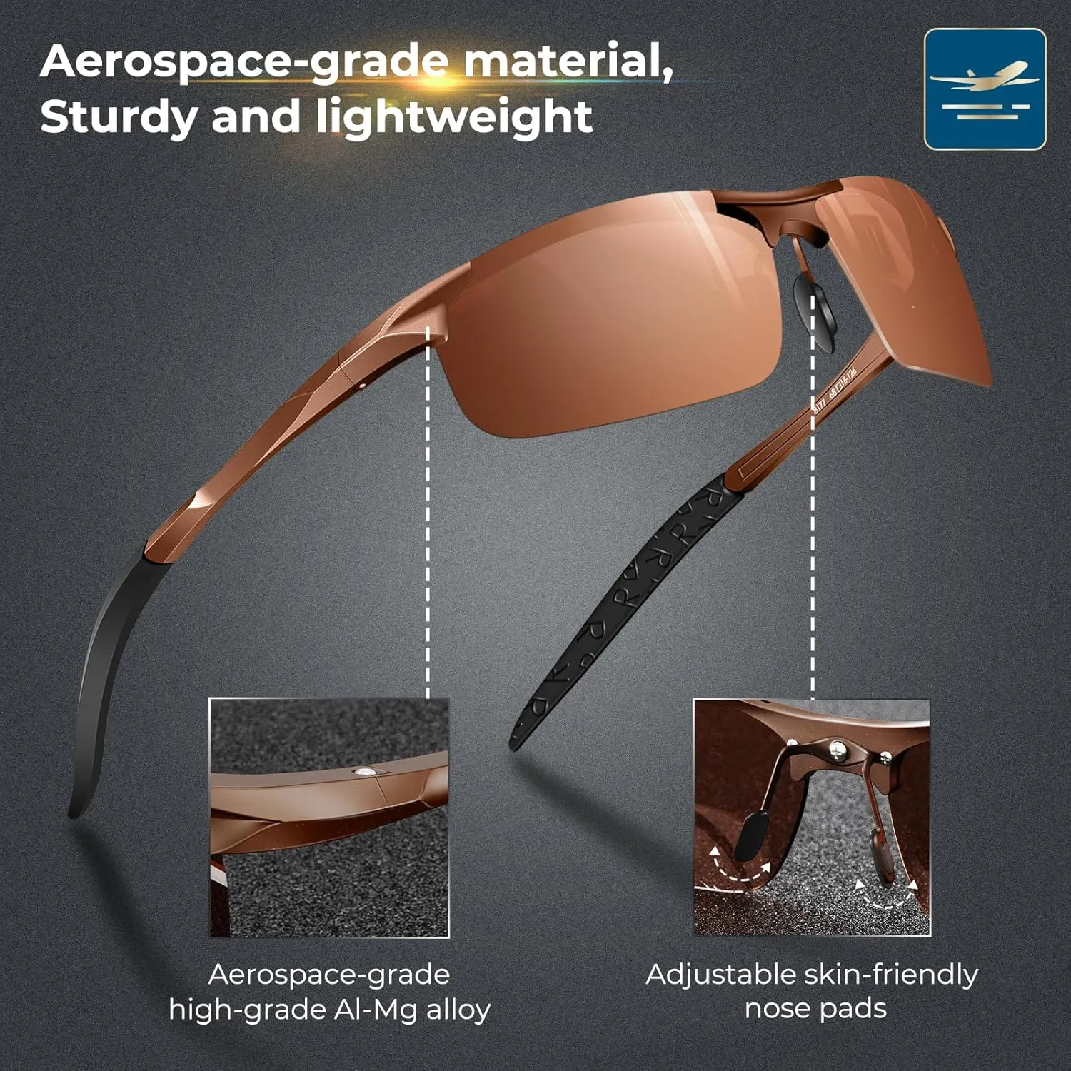 DADA-PRO Polarized Sunglasses Men Sport Driving Sun Glasses Ultralight Al-Mg Mirrored Shades UV400 Protection