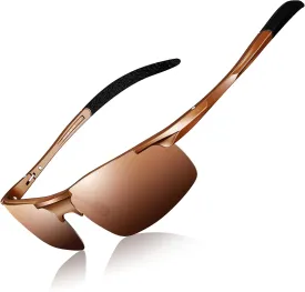 DADA-PRO Polarized Sunglasses Men Sport Driving Sun Glasses Ultralight Al-Mg Mirrored Shades UV400 Protection