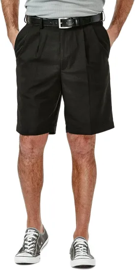 Haggar Men's Cool 18 Classic Fit Pleat Front Expandable Waistband Short (Regular and Big & Tall Sizes)