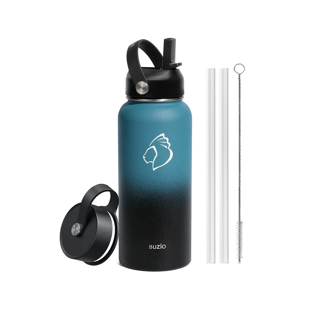 Insulated Water Bottle with 2 Lids | Indigo Crush | 32oz