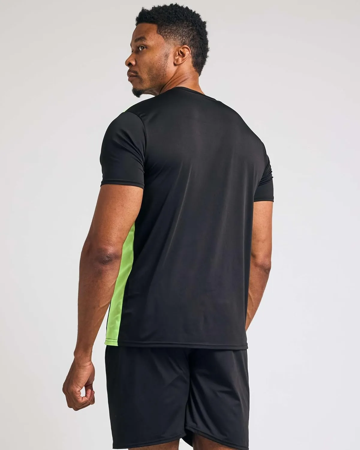 Real Essentials 5 Pack: Men??s V-Neck Dry-Fit Moisture Wicking Active Athletic Tech Performance T-Shirt