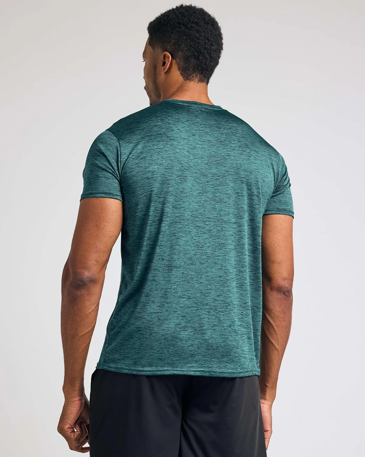 Real Essentials 5 Pack: Men??s V-Neck Dry-Fit Moisture Wicking Active Athletic Tech Performance T-Shirt