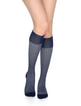 Rejuva Herringbone 20-30 mmHg Knee High Compression Socks