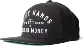 TROLL CO. CLOTHING Dirty Hands Clean Money Meshback Hat - Black, Adjustable Snapback, Curved Brim, One Size Fits Most