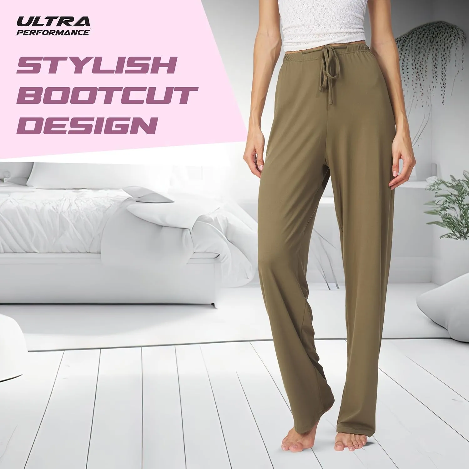 Ultra Performance Womens Pajama PJ Pants 3 Pack Lounge Bottoms Pajamas for Women (Avail in Plus Sizes)