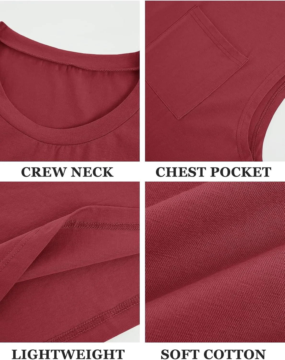 ZIWOCH Mens Sleeveless Tank Tops Workout Cut Off Shirts Muscle Gym T Shirts with Pocket